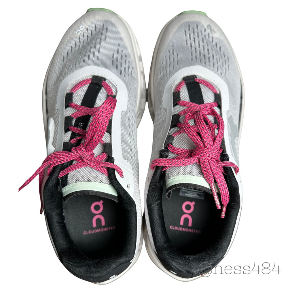 Womens On Running Cloudmonster Running Shoes Frost | Black US M 8.5 & W10 - Picture 5 of 7
